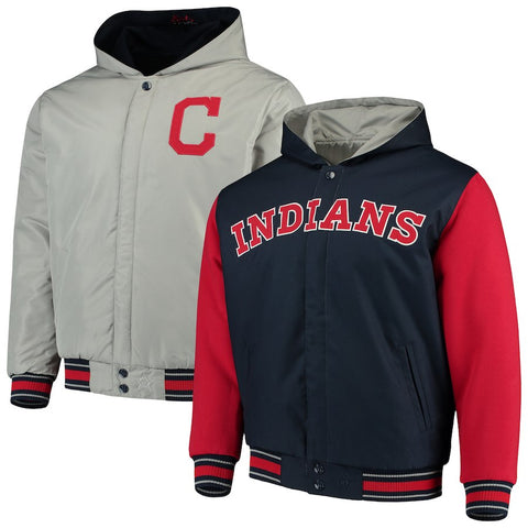 Cleveland Indians JH Design Reversible Full-Snap Twill Jacket