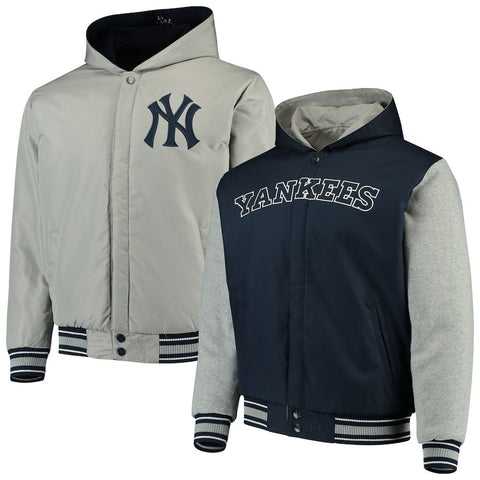 New York Yankees JH Design Reversible Full-Snap Twill Jacket