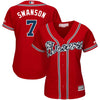 Dansby Swanson Atlanta Braves Majestic Women's Cool Base Player Jersey - Red