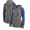 Chicago Cubs   Women's Disney Mickey's True Original Seal Tri-Blend Raglan Pullover Hoodie