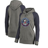 Atlanta Braves   Women's Disney Mickey's True Original Seal Tri-Blend Raglan Pullover Hoodie