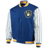 Milwaukee Brewers JH Design Quilted Knit Jersey Lined Jacket - Royal