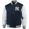 New York Yankees JH Design Quilted Knit Jersey Lined Jacket - Navy