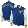 Milwaukee Brewers JH Design Quilted Knit Jersey Lined Jacket - Royal