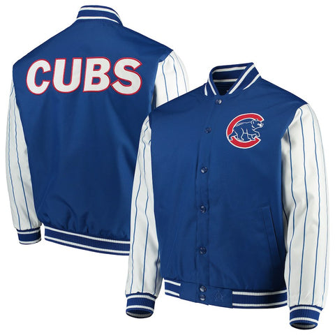 Chicago Cubs JH Design Quilted Knit Jersey Lined Jacket - Royal