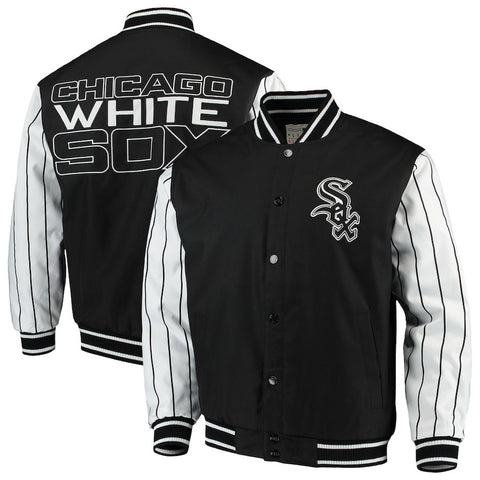 Chicago White Sox JH Design Quilted Knit Jersey Lined Jacket - Black