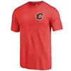 Calgary Flames   Primary Logo Left Chest Distressed Tri-Blend T-Shirt