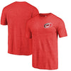 Carolina Hurricanes   Primary Logo Left Chest Distressed Tri-Blend T-Shirt