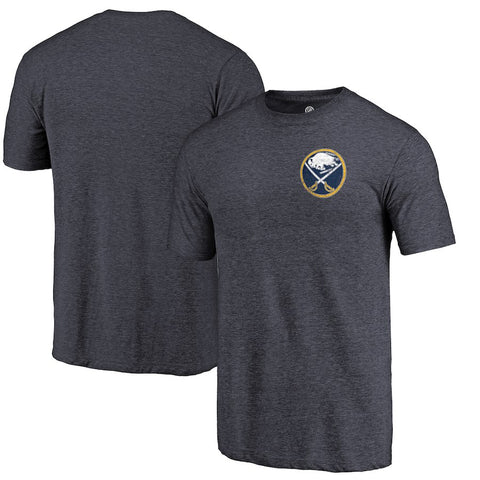 Buffalo Sabres   Primary Logo Left Chest Distressed Tri-Blend T-Shirt