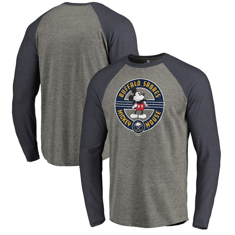 Buffalo Sabres   Disney Mickey True Original Seal Long Sleeve Tri-Blend Raglan T-Shirt