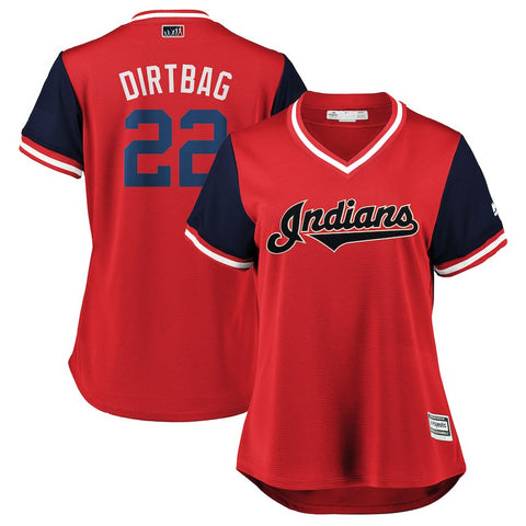 Jason Kipnis "Dirtbag" Cleveland Indians Majestic Women's 2018 Players' Weekend Cool Base Jersey