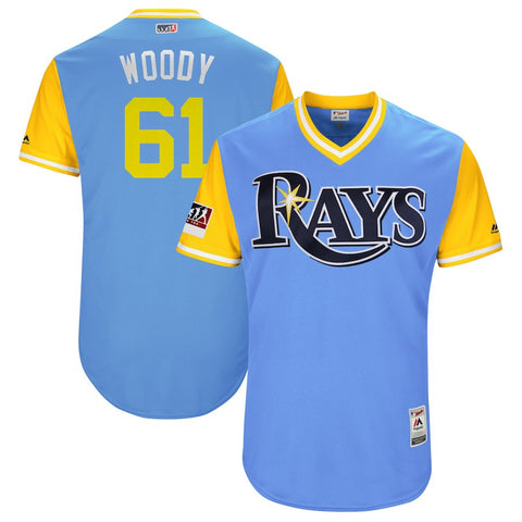 Hunter Wood "Woody" Tampa Bay Rays Majestic 2018 Players' Weekend Authentic Flex Base Jersey