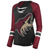 Arizona Coyotes Majestic Women's The Lace Up Raglan Long Sleeve T-Shirt - Black/Garnet