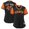 Derek Holland "Last Name" San Francisco Giants Majestic Women's 2018 Players' Weekend Cool Base Jersey