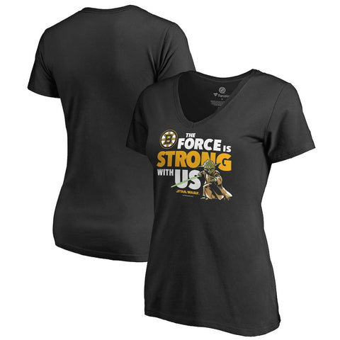 Boston Bruins   Women's Star Wars Jedi Strong V-Neck T-Shirt