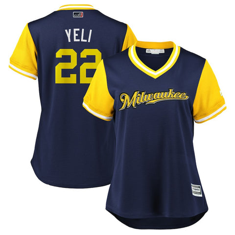 Christian Yelich "Yeli" Milwaukee Brewers Majestic Women's 2018 Players' Weekend Cool Base Jersey