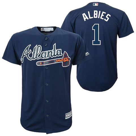 Ozzie Albies Atlanta Braves Majestic Youth Alternate Official Team Cool Base Player Jersey