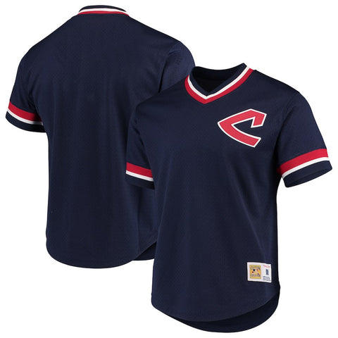 Cleveland Indians Mitchell & Ness Cooperstown Collection Mesh V-Neck Jersey