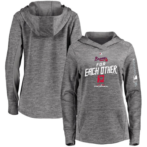 Atlanta Braves Majestic Women's 2018 Postseason Authentic Collection Streak Fleece Pullover Hoodie