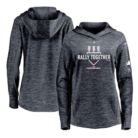 Cleveland Indians Majestic Women's 2018 Postseason Authentic Collection Steak Fleece Pullover Hoodie