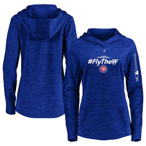 Chicago Cubs Majestic Women's 2018 Postseason Authentic Collection Streak Fleece Pullover Hoodie