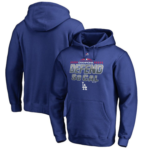 Los Angeles Dodgers Majestic 2018 NL West Division Champions Locker Room Defend Pullover Hoodie