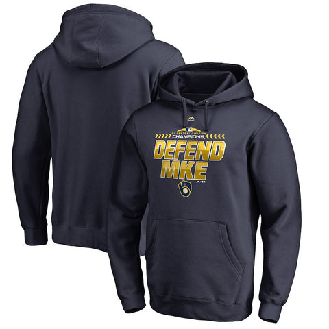 Milwaukee Brewers Majestic 2018 NL Central Division Champions Locker Room Defend Pullover Hoodie