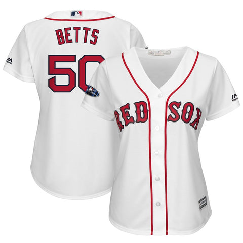 Mookie Betts Boston Red Sox Majestic Women's 2018 Postseason Home Cool Base Player Jersey