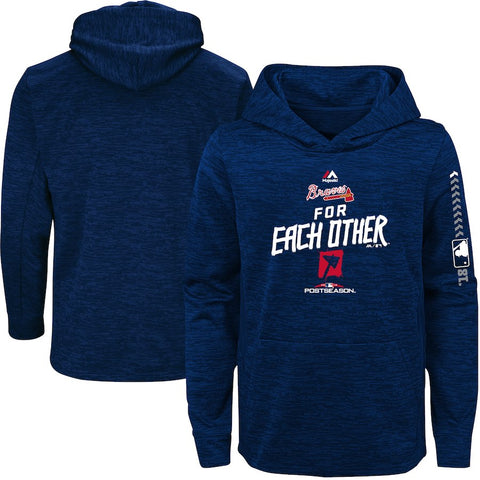 Atlanta Braves Majestic Youth 2018 Postseason Authentic Collection Streak Fleece Pullover Hoodie