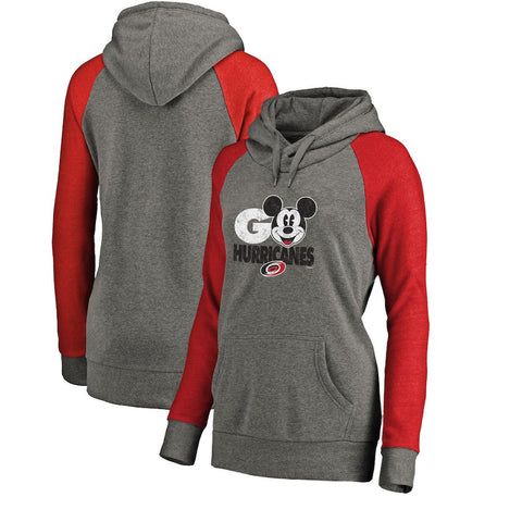 Carolina Hurricanes   Women's Disney Rally Cry Tri-Blend Raglan Pullover Hoodie