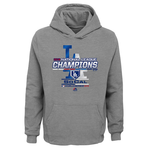 Los Angeles Dodgers Majestic Youth 2018 National League Champions Locker Room Pullover Hoodie