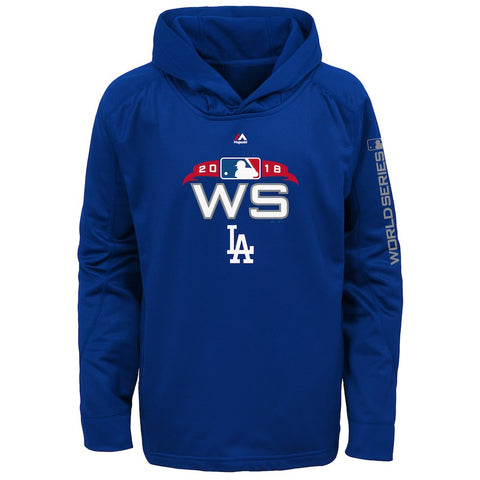 Los Angeles Dodgers Majestic Youth 2018 World Series Bound Authentic Collection Streak Fleece Pullover Hoodie