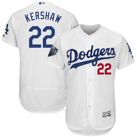 Clayton Kershaw Los Angeles Dodgers Majestic 2018 World Series Flex Base Player Jersey