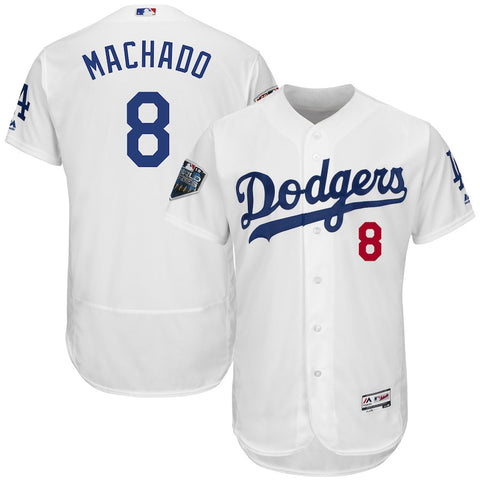 Manny Machado Los Angeles Dodgers Majestic 2018 World Series Flex Base Player Jersey