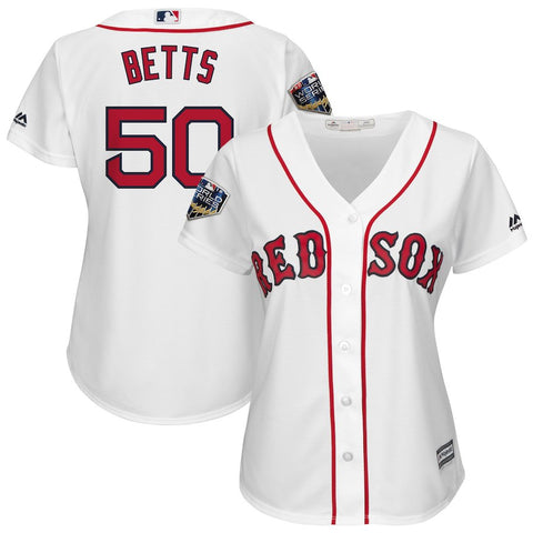 Mookie Betts Boston Red Sox Majestic Women's 2018 World Series Cool Base Player Jersey
