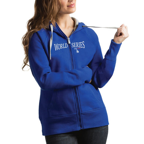 Los Angeles Dodgers Antigua Women's 2018 World Series Bound Victory Full-Zip Hoodie